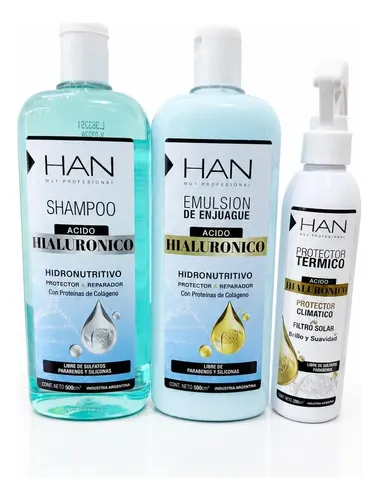 Han Shampoo Hialuronico 500+enjuague 500+protector Térmico
