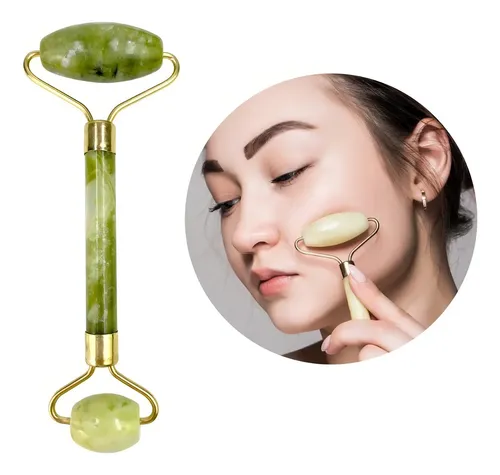 Rodillo Jade Masajeador Facial Verde Relajación y Circulación