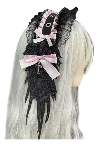 ..diadema Redonda Con Alas De Lolita Gótica..