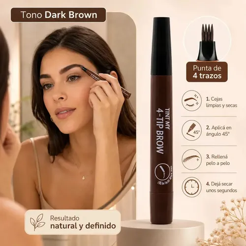 Delineador Cejas Regina Microblading Efecto Pelitos Marrón Oscuro 02