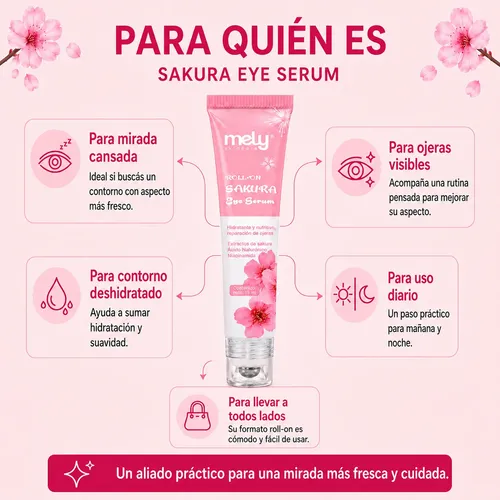 Serum Contorno De Ojos Roll On Sakura Mely Ojeras Bolsas 15m