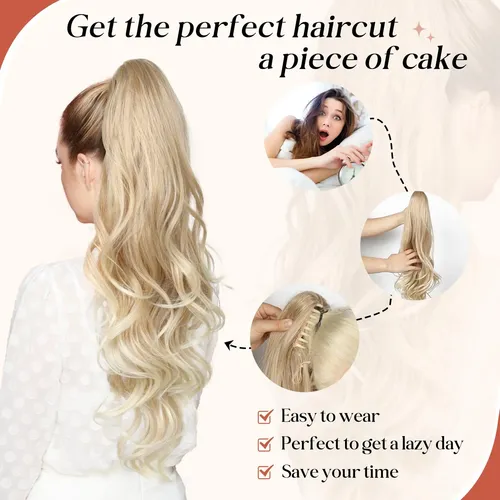 Extensión De Cola De Caballo Flufymooz De 66 Cm, Cabello Ond