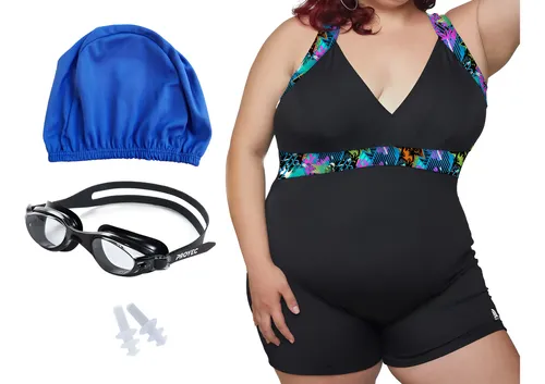 Malla Con Short Mujer T Grande Antiparras Gorro Quickly Tg96