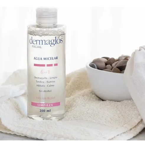 Agua Micelar Dermaglos 6 En 1 Limpiador Desmaquillante 200ml