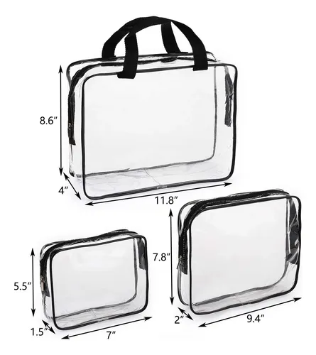 Set De 9 Bolsas De Maquillaje Hedume, Transparentes, Imperme