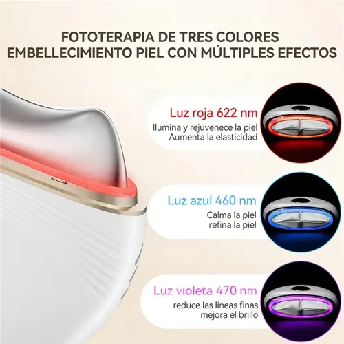 Masajeador Facial Antiarrugas Gua Sha Ems Modo Caliente/frío