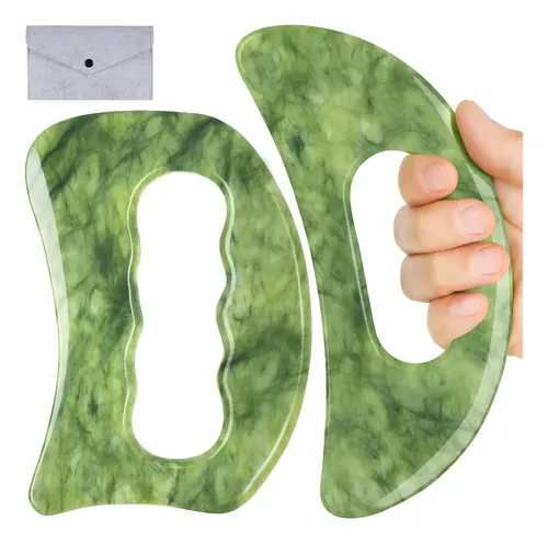 Herramienta De Masaje Gua Sha Cekpo Jade Stone, Grande, Con