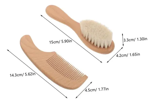 Kit Peine Y Cepillo Bebé Cerdas Naturales Suaves Suavecitas