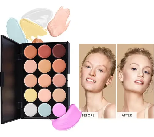 Paleta De Maquillaje Pure Vie Contorno 15 Colores + Brochas