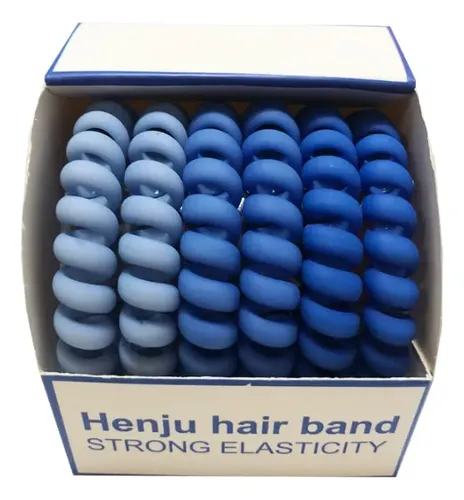 Cintas De Pelo En Espiral Zhoumeiwensp De Plástico Mate Azul