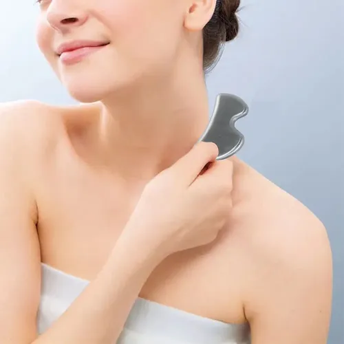 Herramienta De Masaje Para Raspar Gua Sha De Acero Inoxidabl