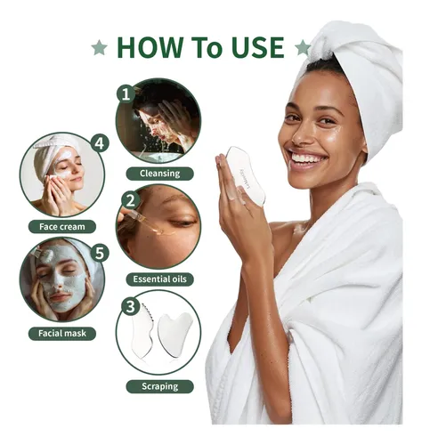 Set De Herramientas Faciales Gua Sha Lemeeoly De Acero Inoxi