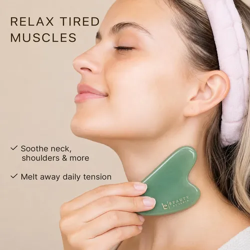 Masajeador Facial Gua Sha Beauty By Earth Jade Verde