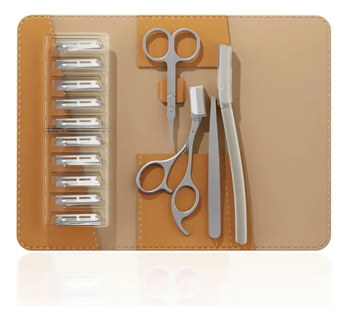 Kit Para Cejas Ofidus 4 En 1 Con Pinzas, Tijeras, Navaja Y E