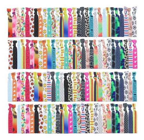 Hair Ties Manipepe 120 Printed Ribbon Elastics For Women