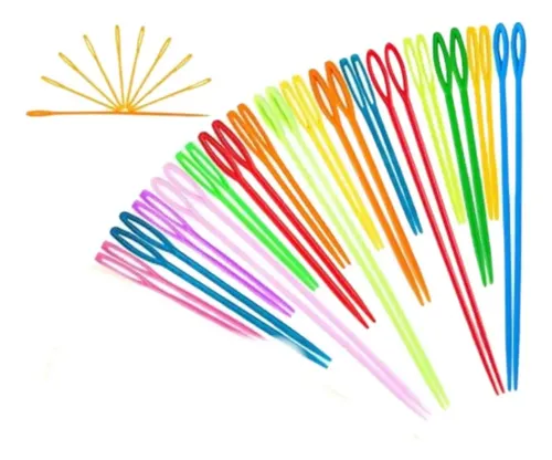 Set De 3 Agujas De Plástico Para Cintas, Hilo, Lana Peinados