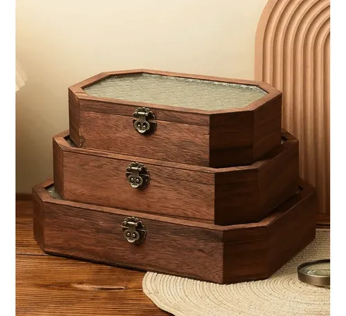 Caja De Almacenamiento De Cosméticos De Madera Para El Hogar