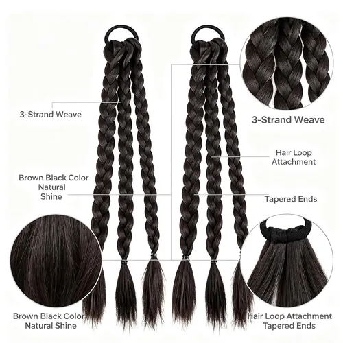 2 Trenzas De Cabello Sintético, Extensiones De Cabello Trenz