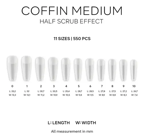 Easy Tips Pink Mask Coffin Medium Soft Gel Press