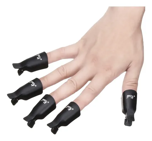 Kit Pinzas Quitaesmalte P/uñas P/acrilico Gel Negro 20unid