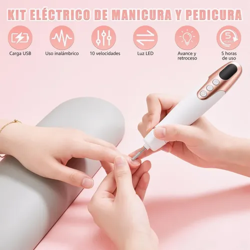 Torno Uñas Eléctrico Portátil Usb Recargable Lcd