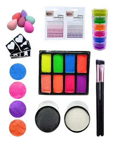 Set Maquillaje Artístico Acuarelable Premium Neón