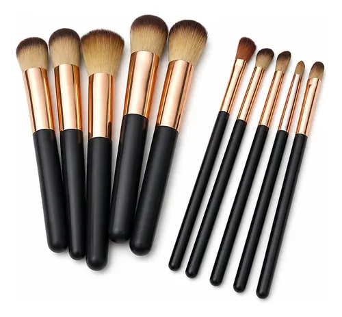 Set 10 Brochas Maquillaje Pinceles Makeup Económicas