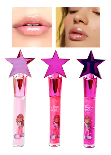 Lipgloss Gloss Hidrata Labial Rosa Pop Star Estrella Pink 21