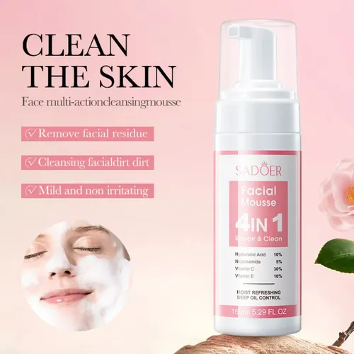 Limpiador Mousse Facial 4 En 1 Multiefecto 150ml Sadoer