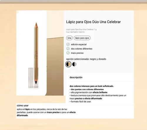 Lapiz Para Ojos Duo Celebrar 1g Una Natura