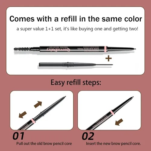 Lápiz De Cejas Ultrafino 1.5 Mm Queendairy Black