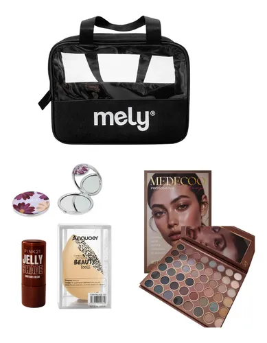 Kit Maquillaje  Con Neceser Paleta Sombras Y Accesorios
