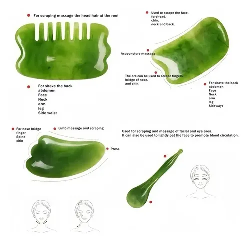 Juego De 7 Piezas De Gua Sha, Material De Resina Natural