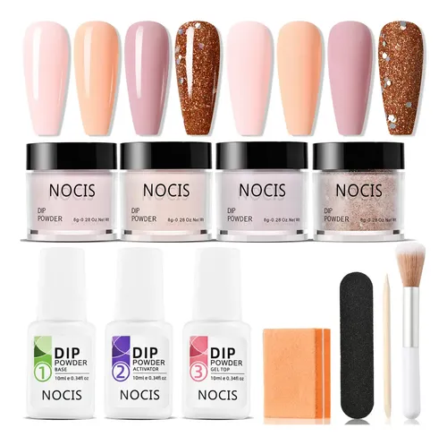 Kit Polvo Para Uñas 4 Colores Nail Art