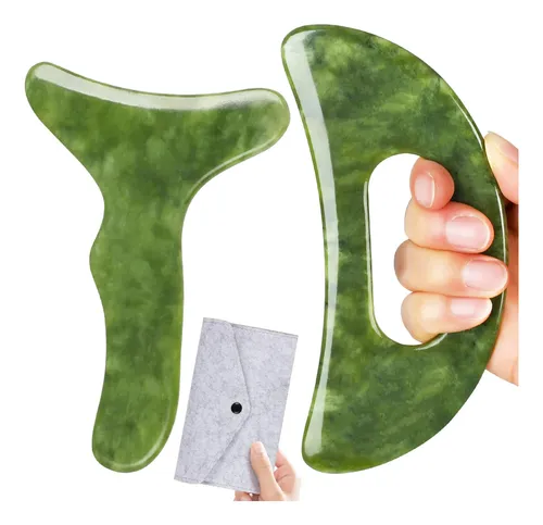 Herramienta De Masaje Cekpo 2 En 1 Con Piedra De Jade Gua Sh
