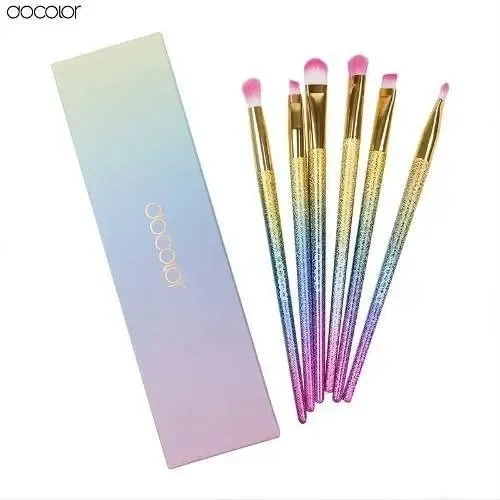 Set de 6 brochas Docolor DB0603 para labios y ojos puntas redondeadas