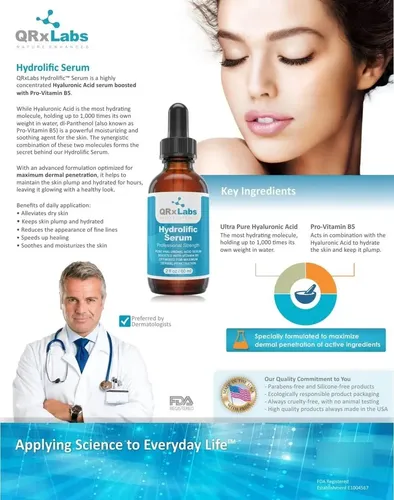 Serum Qrxlabs Hydrolific De Ácido Hialurónico Ultrapuro 60 M