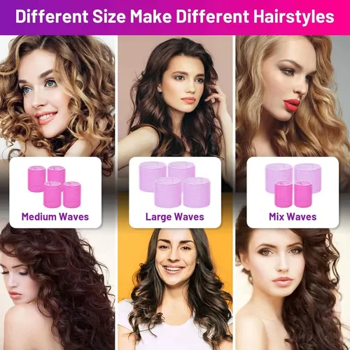 Rulos Para El Cabello Con Agarre Automático, Juego De 16