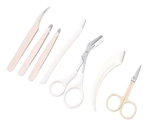 Kit De Viaje For Cejas, 7 Piezas, Recortadora, Portátil Y .