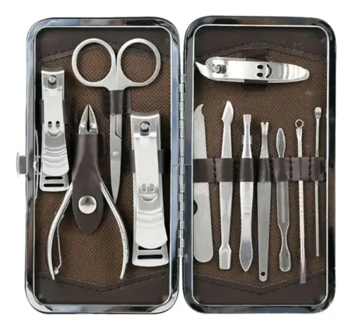 Set Manicura Alicate Pinza Tijera Corta Uñas + Estuche