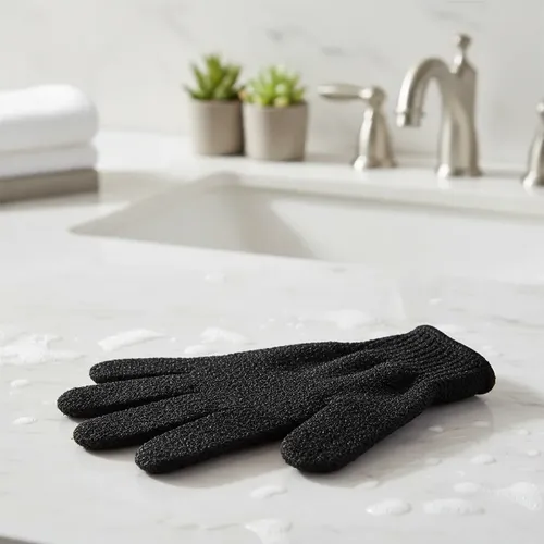 Guante Exfoliante Baño Corporal Negro Masajeador Suave Lujo