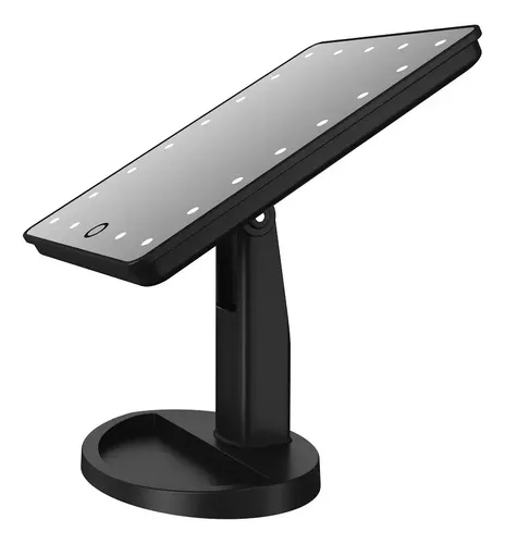 Espejo Rectangular de Mesa Con Luz LED, Negro – On Your Face
