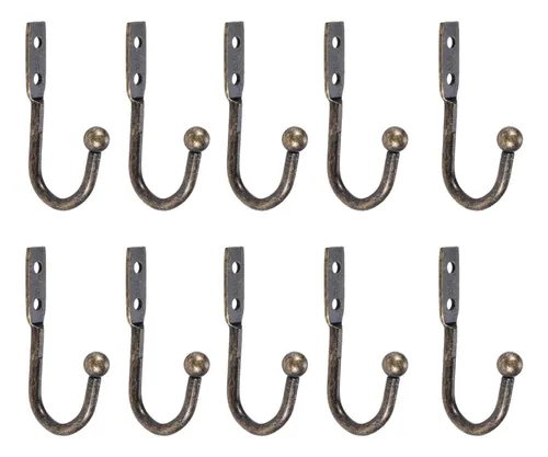 Dophee 10pcs Vintage Bronze Hanging Hooks With Mounting