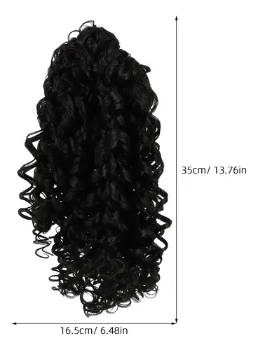 Pieza De Cabello Rizado Largo Para Coleta Con Extensión