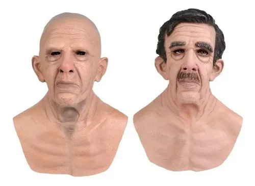I Anciano 3d Realista Peluca Mask Prop Imitation