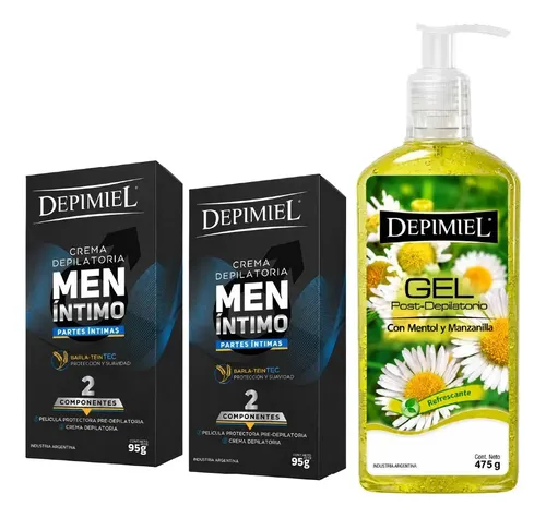 Crema Depimiel Depilacion Zonas Intimas Men X2 + Gel 500gr