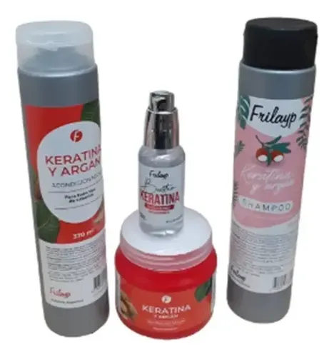 Frilayp Kit Keratina Y Argan Shampoo Acond Baño Y Serum