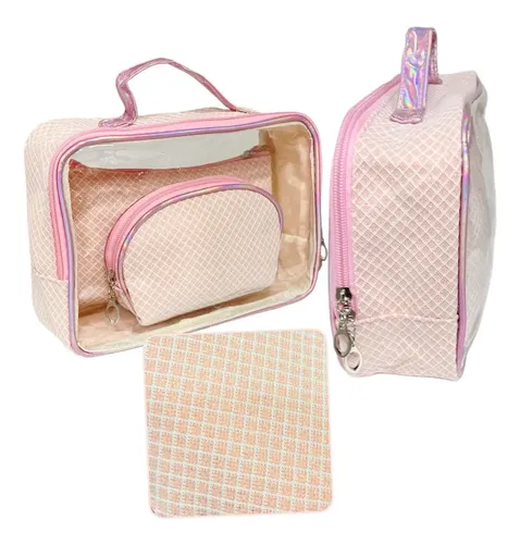 Porta Cosméticos Organizador Pack X3 Estuche Multiuso Mujer