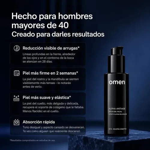 Serum Facial X6 Antiage Para Hombre Omen 50 Ml