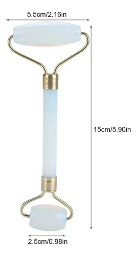 Rodillo Facial Doble Jade Celeste Antiedad Masaje Ojos Cuell